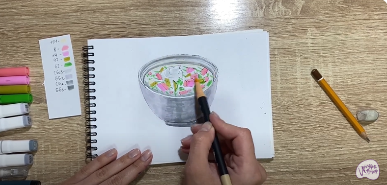 Рисуем Окрошка