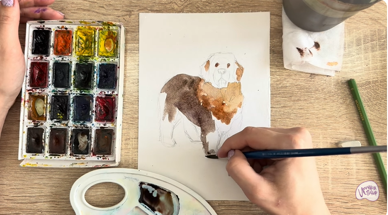 Рисуем Собака породы Ньюфаундленд