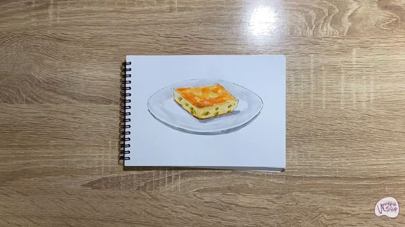 Рисуем Запеканка с изюмом