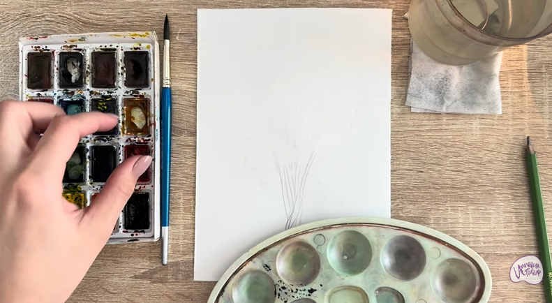 Рисуем Багрянник японский