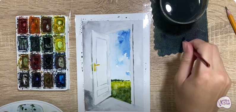 Рисуем Открытая дверь