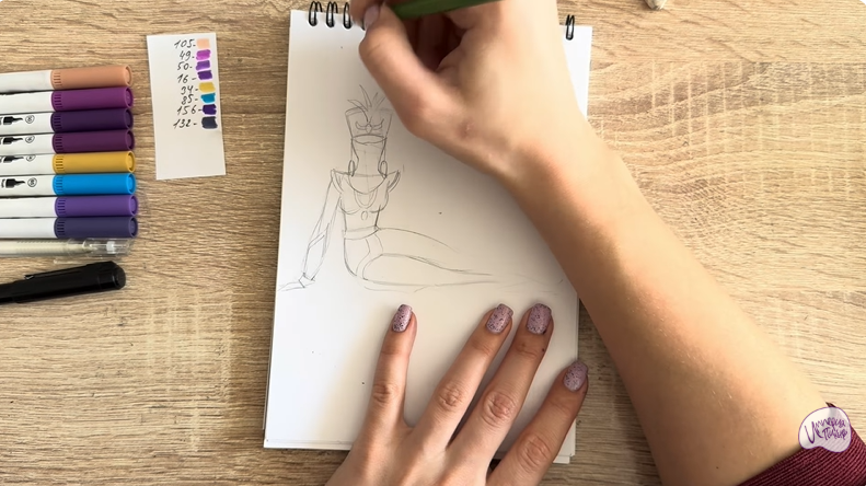 Рисуем Шамаханская Царица из "Три богатыря"