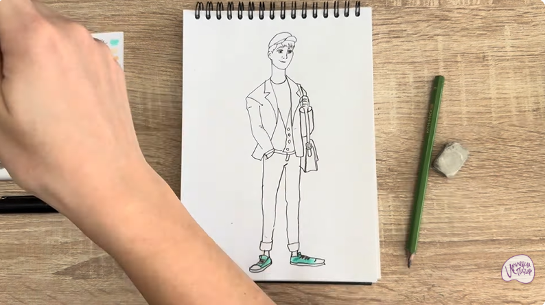 Рисуем Тадаши Хамада из «Города героев»