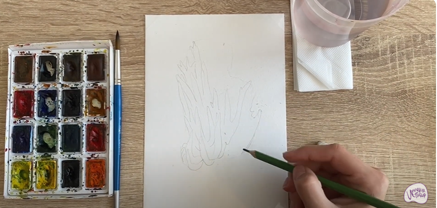 Рисуем Рогатик жёлтый