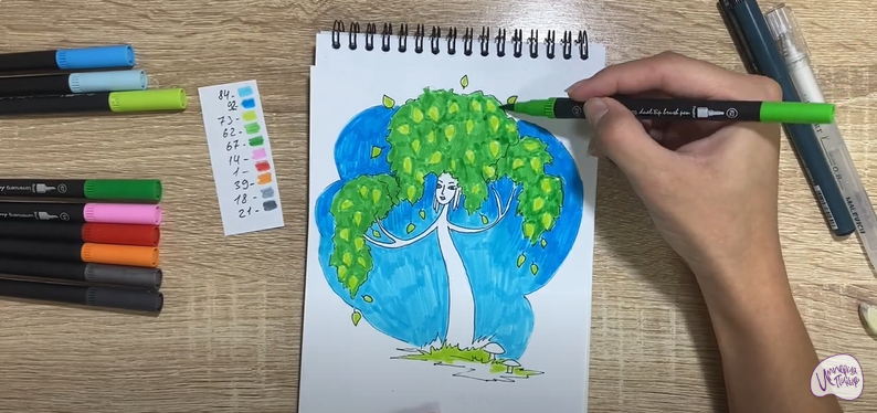 Рисуем Берёза из сказки