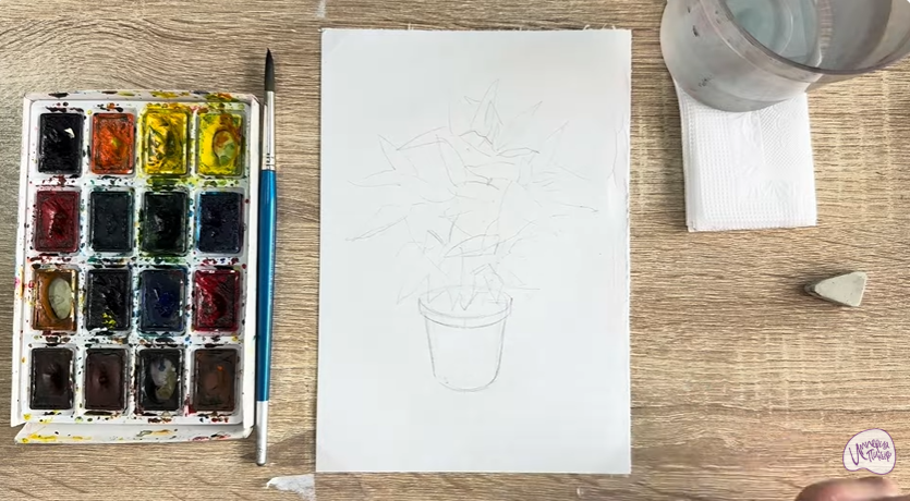 Рисуем Аукуба японская