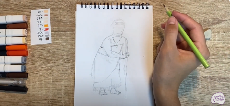 Рисуем Тала из "Моана"