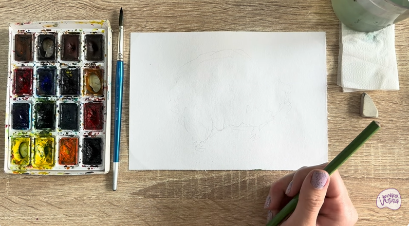 Рисуем Рамария жёлтая