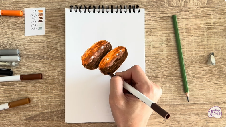 Рисуем Пирожное Картошка