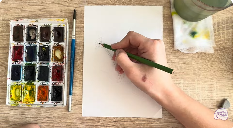 Рисуем Мать-и-мачеха