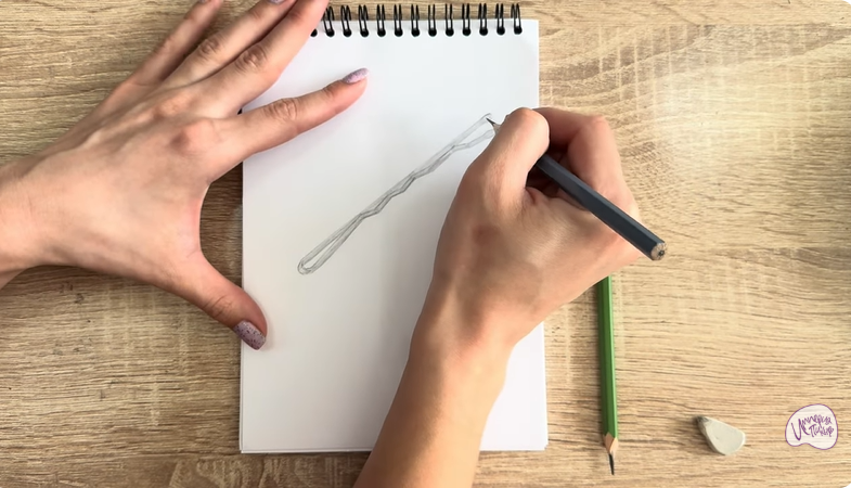 Рисуем Невидимка для волос