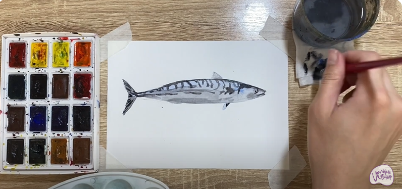 Рисуем Скумбрия
