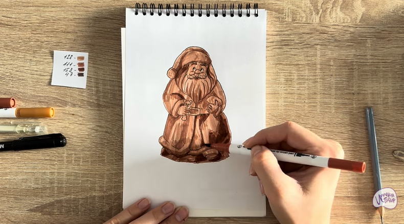 Рисуем Шоколадный Дед Мороз