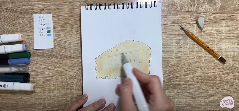 Рисуем Сыр с плесенью