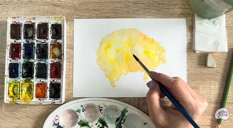 Рисуем Рамария жёлтая