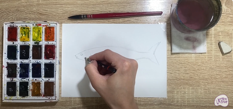Рисуем Байкальский омуль
