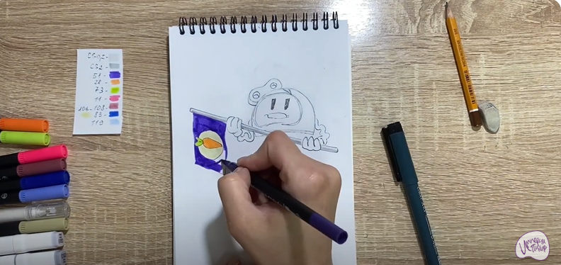 Рисуем Адъютант Мелкотрон из "Геройчики"