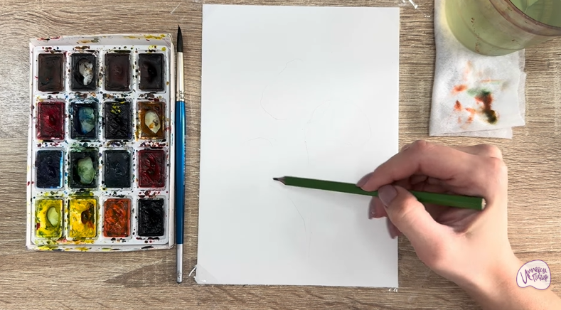 Рисуем Ветка рододендрона