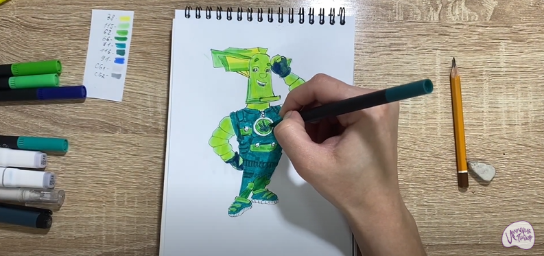 Рисуем Папус из "Фиксики"