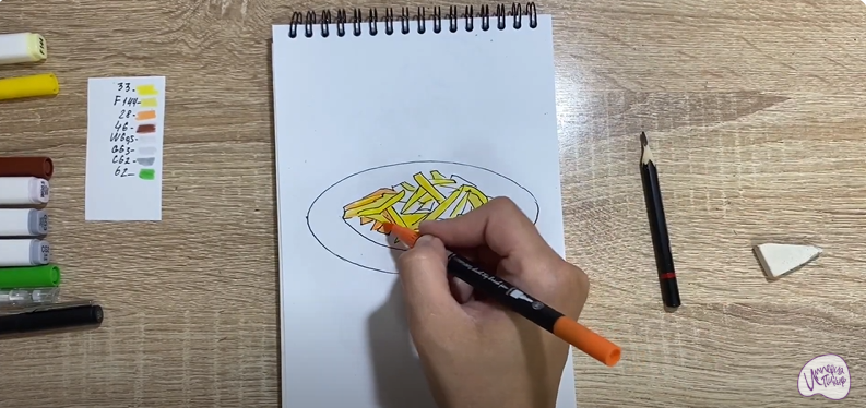 Рисуем Жаренная картошка