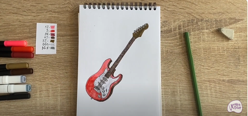 Рисуем Электрогитара