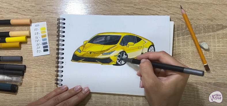 Рисуем Машина марки "Lamborghini"