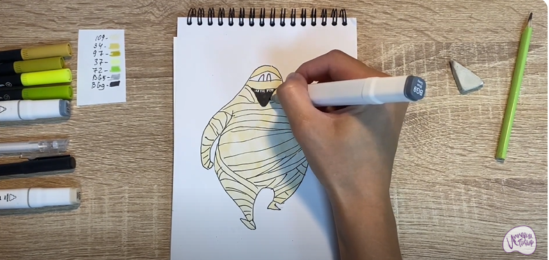 Рисуем Мюррей из "Монстры на каникулах"