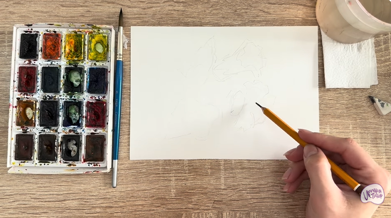 Рисуем Алтей лекарственный