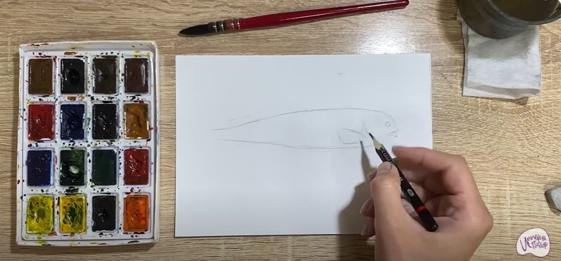 Рисуем Зубатка пёстрая