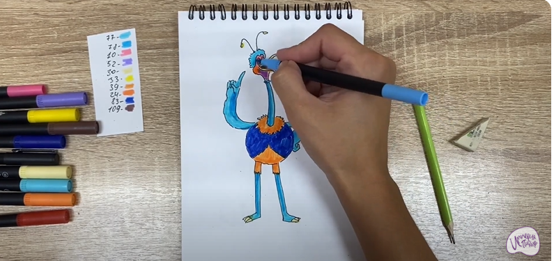Рисуем Птица Тинк из мультфильма "Маракуда"
