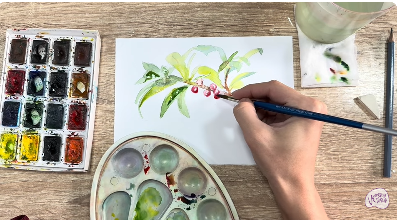 Рисуем Волчья ягода