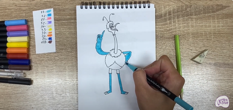 Рисуем Птица Тинк из мультфильма "Маракуда"