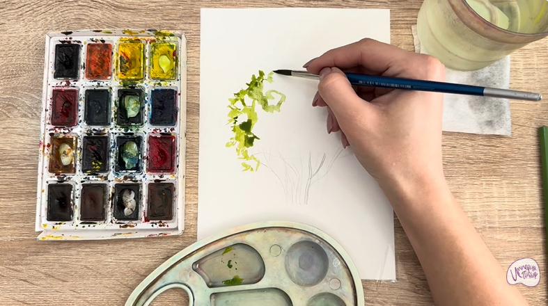 Рисуем Саженец бирючины