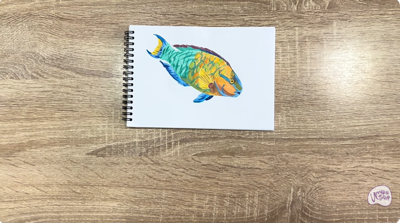 Рисуем Рыба-попугай