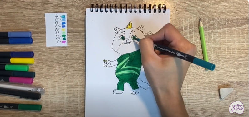 Рисуем Вася из "Супер Мяу"