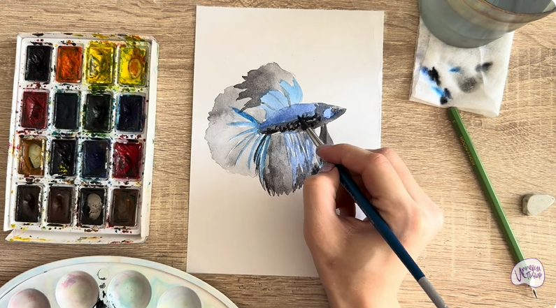 Рисуем Рыба петушок