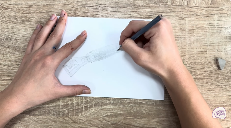 Рисуем Ручка-держатель для сковороды