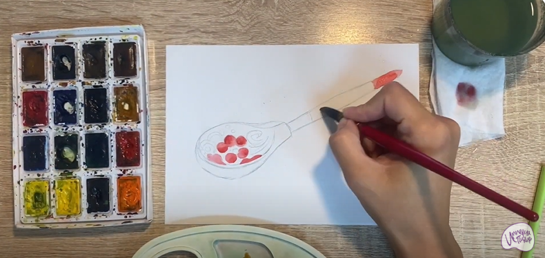 Рисуем Деревянная ложка