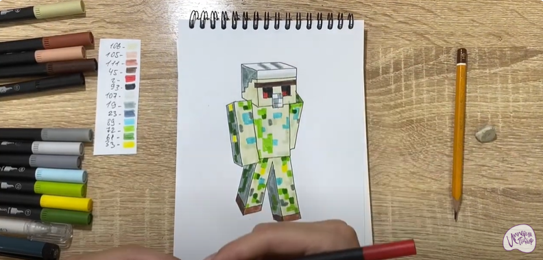 Рисуем Голем из "Minecraft"