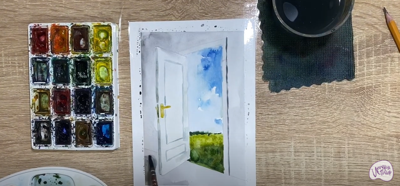 Рисуем Открытая дверь