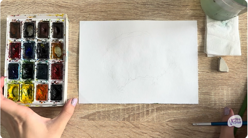 Рисуем Рамария жёлтая