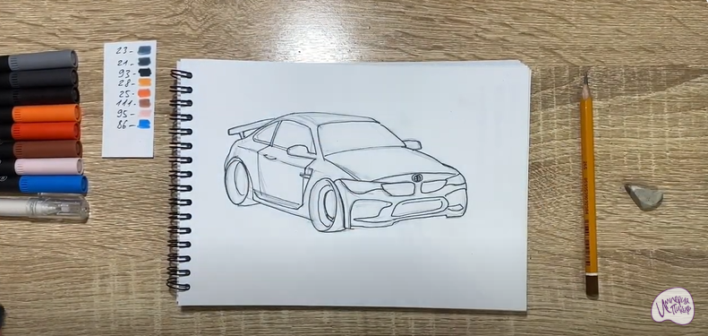Рисуем Машина марки "БМВ"