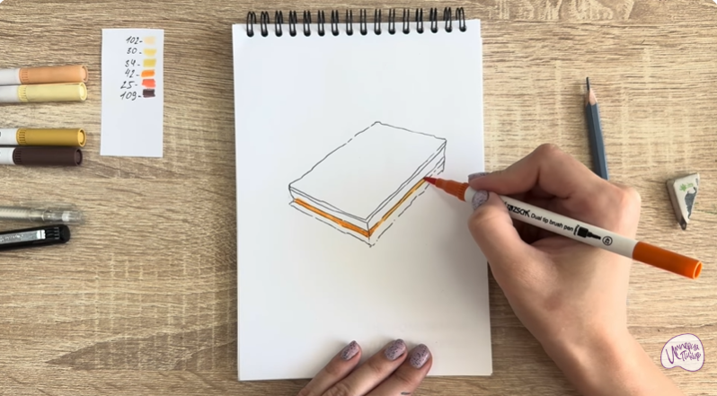 Рисуем Пирожное "Александровская полоска"