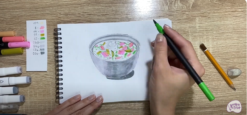 Рисуем Окрошка