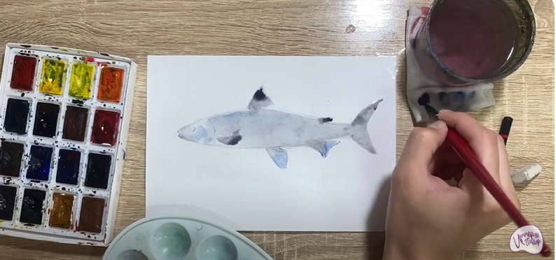 Рисуем Байкальский омуль
