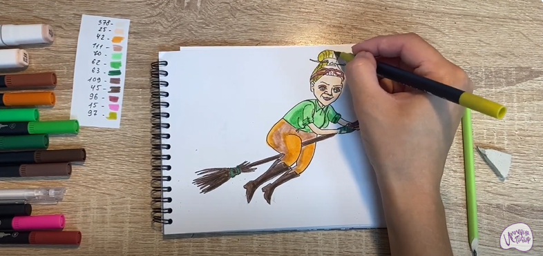 Рисуем Баба Яга из "Царевны"