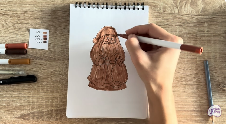 Рисуем Шоколадный Дед Мороз