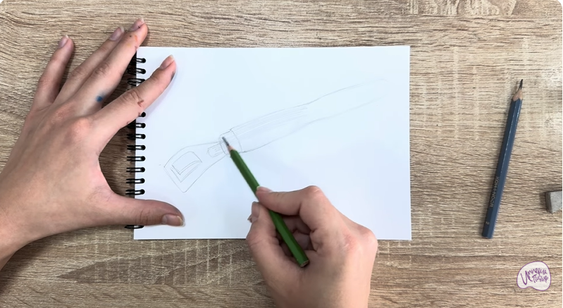 Рисуем Ручка-держатель для сковороды