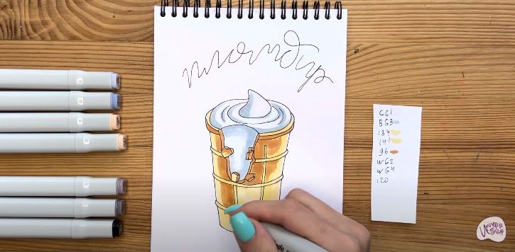 Рисуем Мороженое пломбир