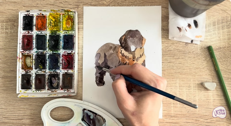 Рисуем Собака породы Ньюфаундленд